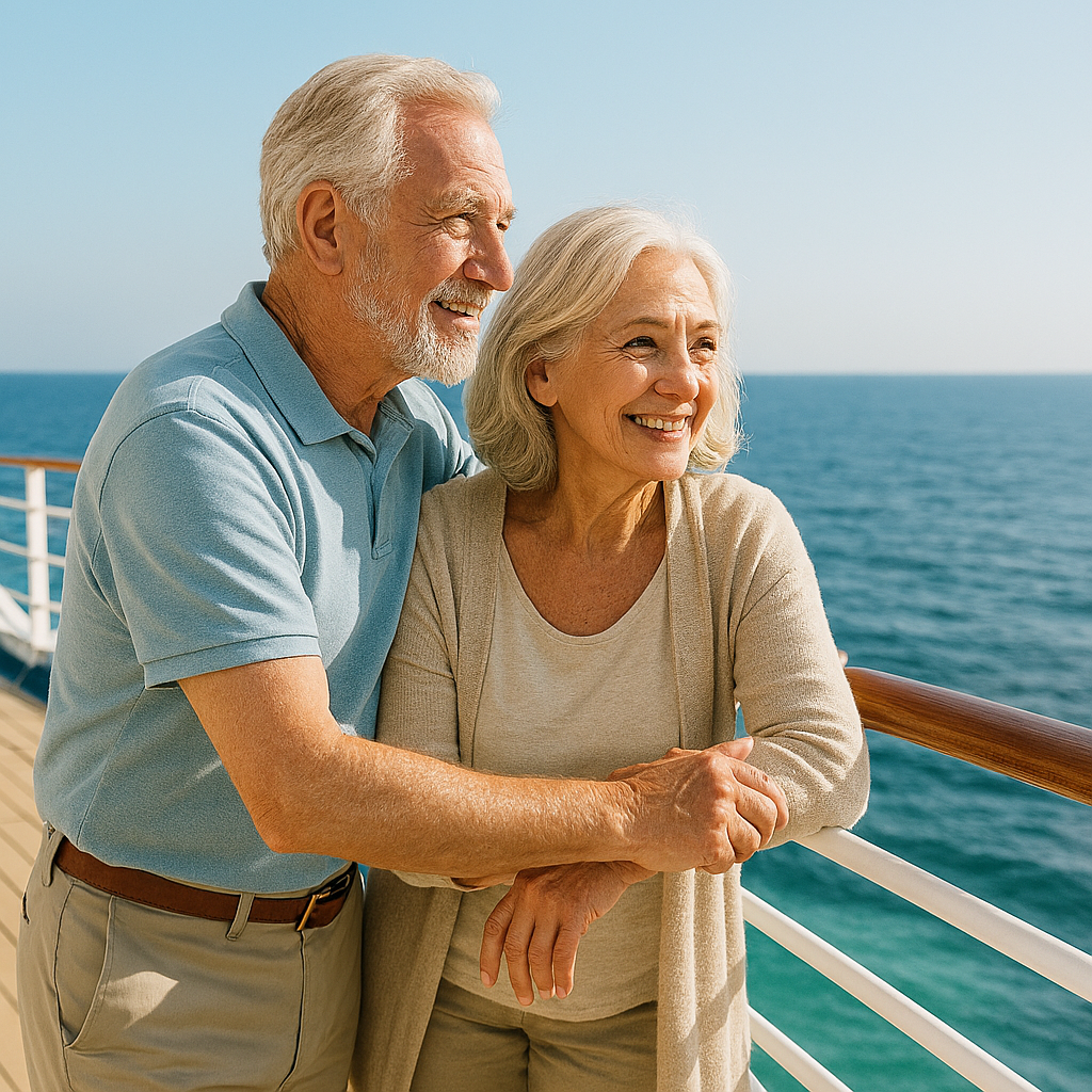 Relaxed retiree cruise experience